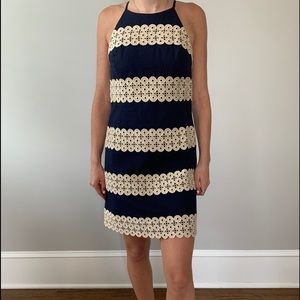 Lilly Pulitzer Annabelle True Navy Gold Lace Dress